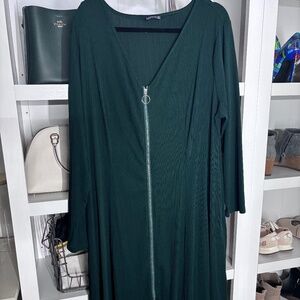 BloomChic Emerald Green Zipper Dress.